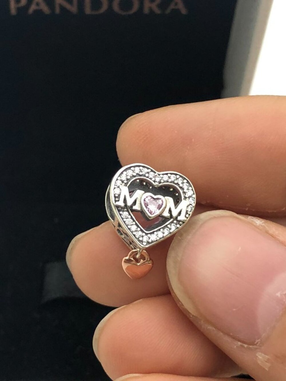 ✨🔥Pandora Two-tone Openwork Mum & Heart Charm Mother's Day Gift